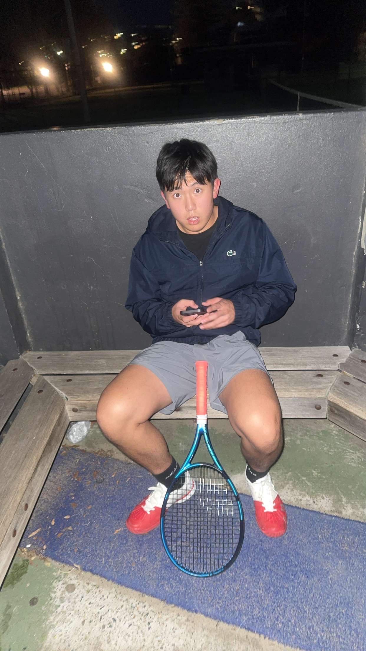 Jack at the courts at night